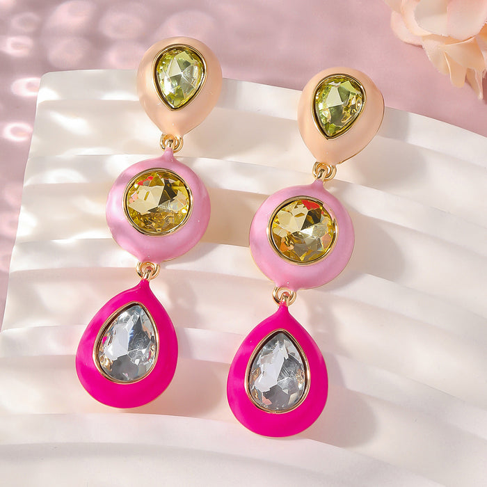 Wholesale Irregular Metal Color Diamond Combination Earrings JDC-ES-KenJie006