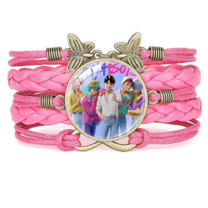 Wholesale KPOP Multi-Layer Cartoon Character Butterfly Combination Bracelet