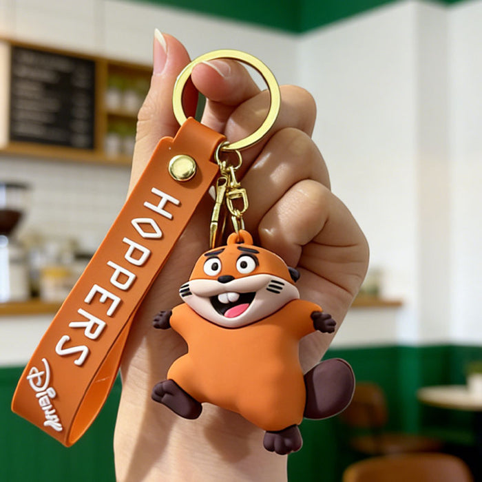 Wholesale Silicone PVC Keychain Bag Charm Beaver Hoppers Design Gift Accessory MOQ≥2