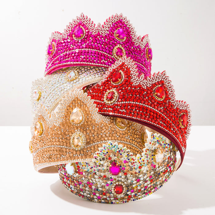 Wholesale French Vintage Rhinestone Crown Headband Hair Hoop