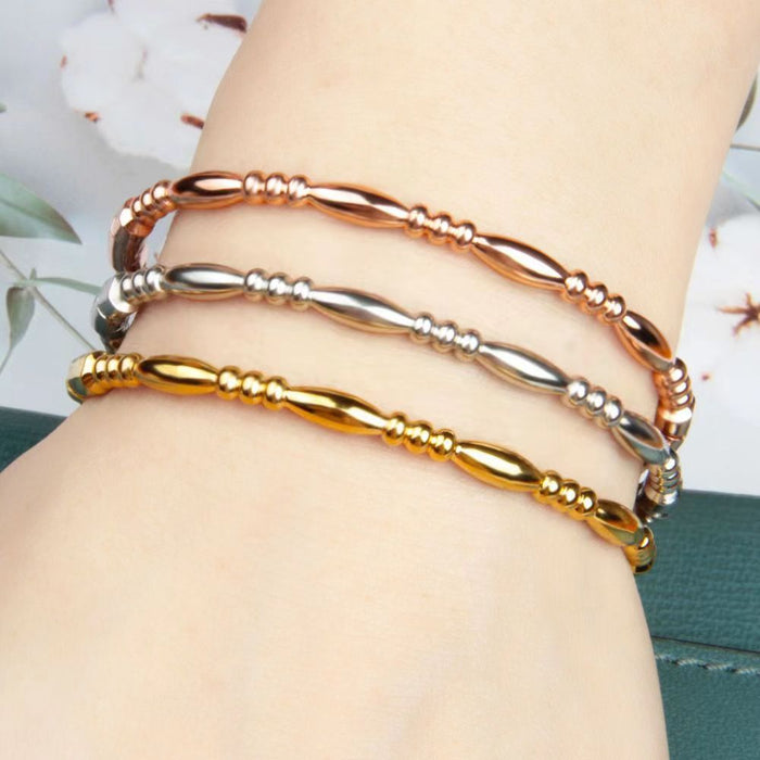 Wholesale Gold Bamboo Stainless Steel Bracelet JDC-BT-HongS003