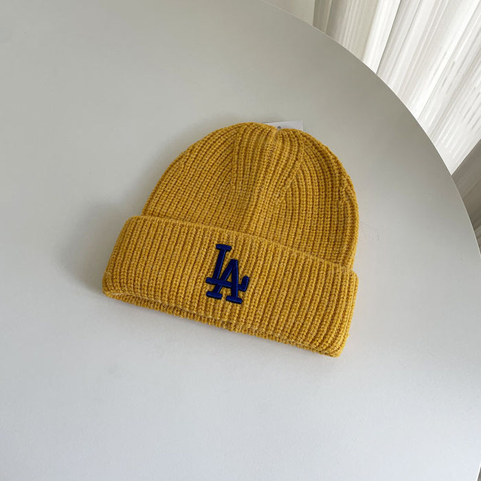 Wholesale autumn and winter cold-proof warm letter embroidered knitted hat ear protection hat JDC-HT-MaiM001