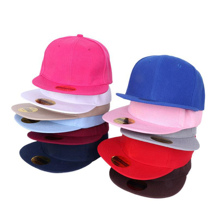 Wholesale Red Solid Color Baseball Cap Flat Brim Skateboard Hip Hop Adjustable Summer Fashion