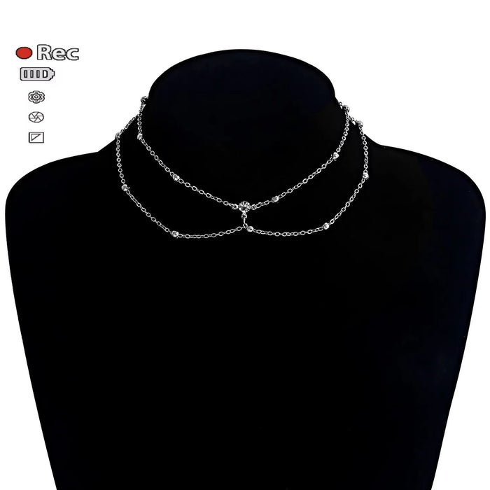 Wholesale  Diamond Garden Bead Chain Body Chain Jewelry Flash Diamond Pendant Tassel Necklace Chest Chain Fashion Women's