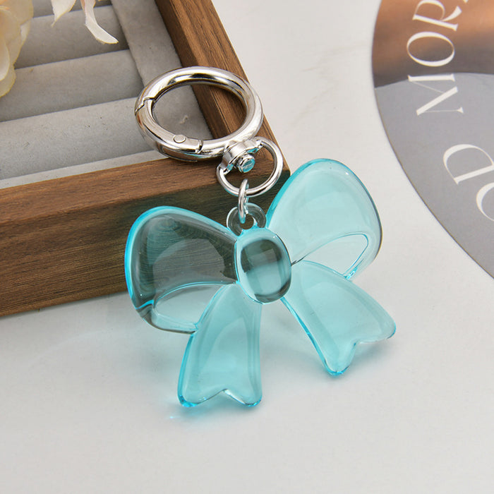 Wholesale Candy-colored acrylic bow keychain