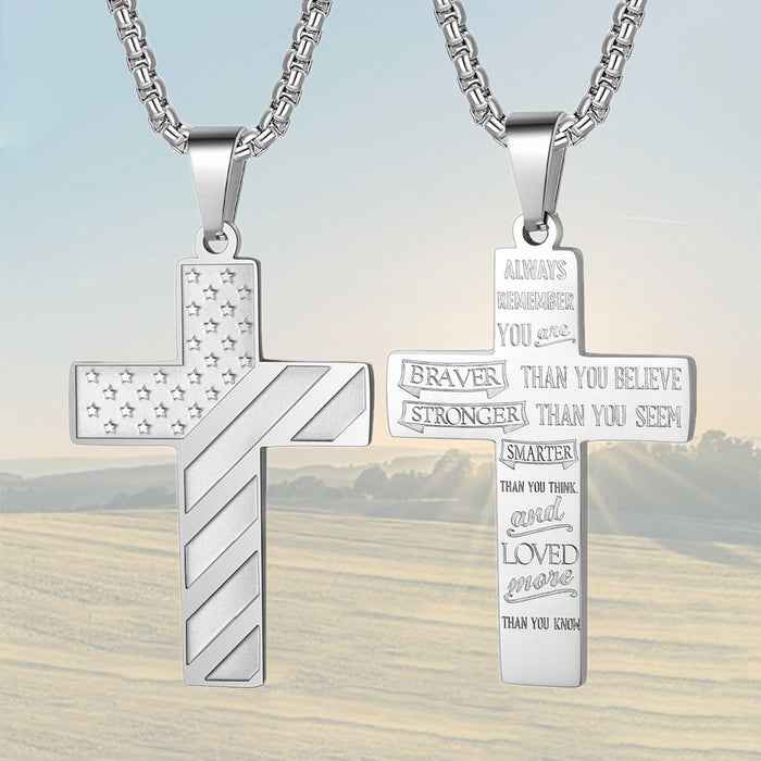 Wholesale Cross necklace stainless steel chain pendant