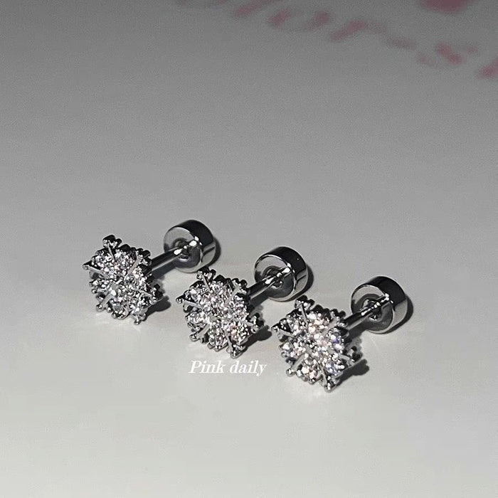 Wholesale 925 Silver Flashing Cochlear Nails, Niche Rhinestones Super Fairy and Versatile