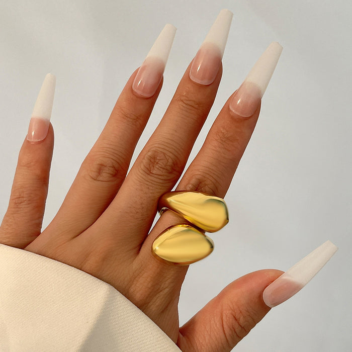 Wholesale Jewelry irregular smooth twisted ring, water droplet alloy wrinkled ring