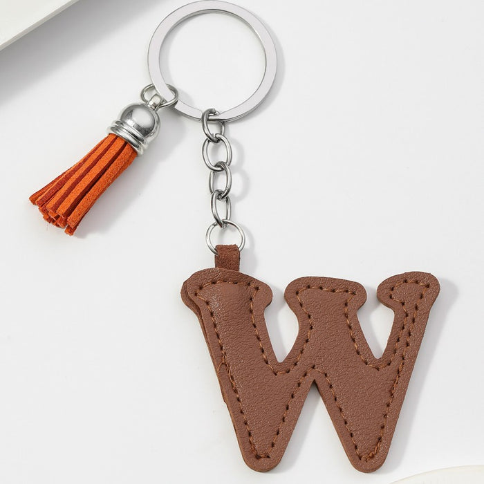 Wholesale PU Leather 26 English Letters Keychain JDC-KC-RongRui063