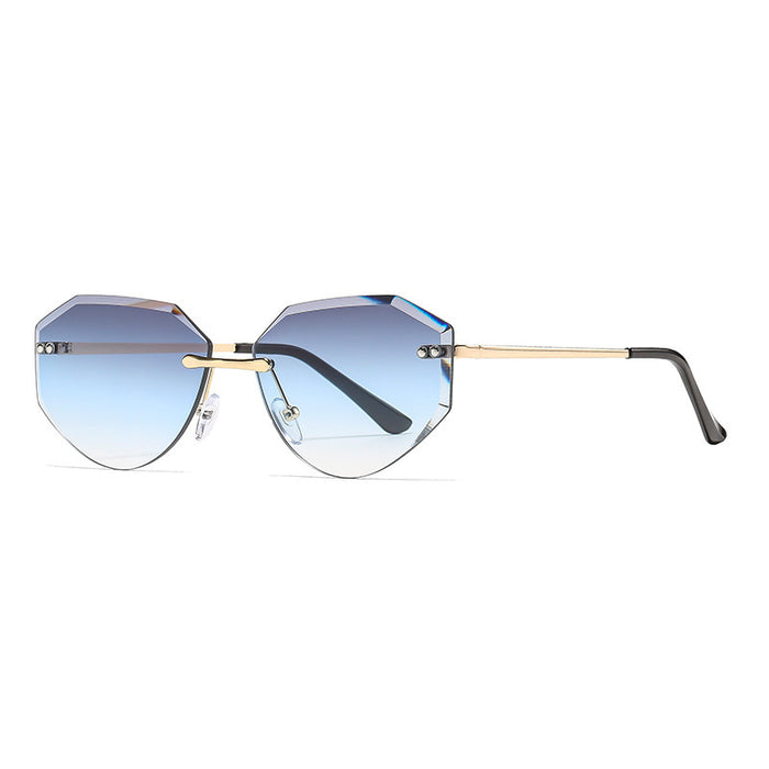 Wholesale Personalized diamond shaped high-end sunglasses, new borderless sunscreen street photography, light luxury style sunglasses