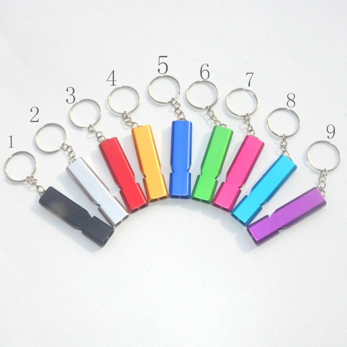 Wholesale Aluminum Alloy Double Tube Whistle Keychain JDC-KC-KB002