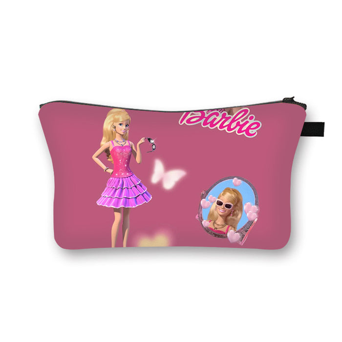 Wholesale Pink Princess Cosmetic Bag Kids Cosmetic Bag Portable Polyester Storage Bag JDC-CB-YiLan001