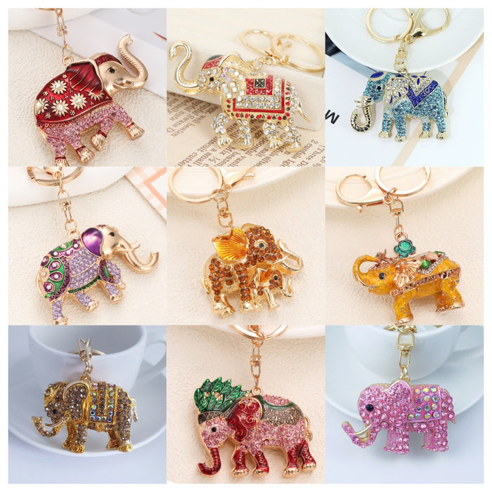 Wholesale Elephant Rhinestone Keychain Decorative Fashion Accessory