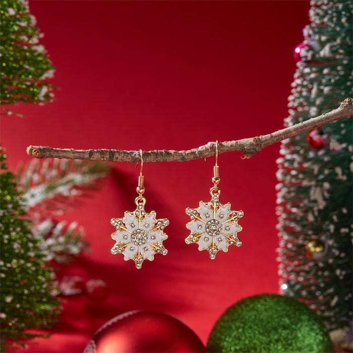Wholesale Christmas Snowflake Earrings and Bracelet Set Fashion Jewelry Accessory