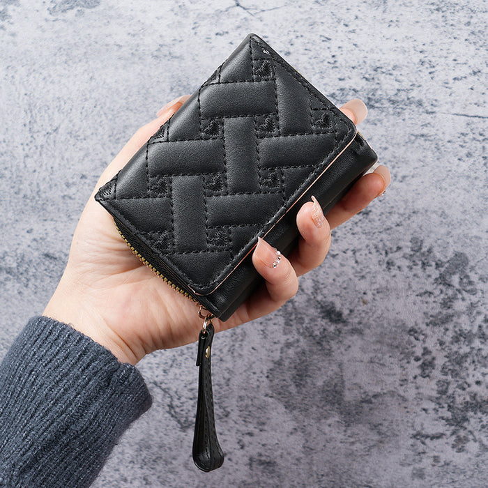 Wholesale PU Embroidered Love Short Wallet Women' s Card Holder Daily Matching Fashion Accessory MOQ≥3