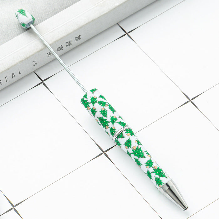 Wholesale Beadable Pens Christmas Print Plastic Pen DIY for Beaded JDC-PN-Huah137