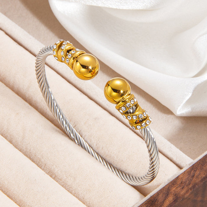 Wholesale steel wire rope gold bracelet