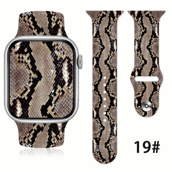 Wholesale Silicone Animal Fur Printed Silicone Watch Strap Wristband JDC-WD-NuoQi031