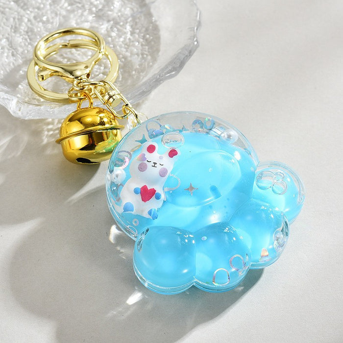Wholesale Acrylic Ocean-Themed Floating Clownfish Oil-Filled Quicksand Keychain
