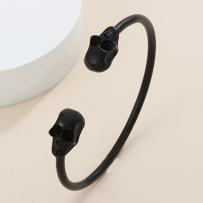 Wholesale Retro Silver Gothic Dark Personality Men' s and Women' s Skull Bracelet