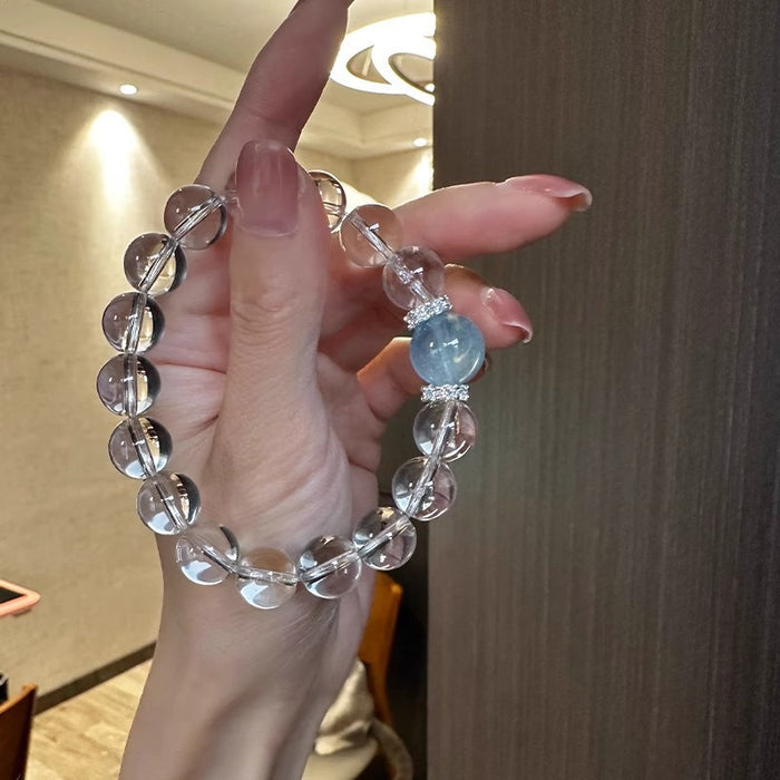 Wholesale White crystal aquamarine bracelet hand-beaded simple jewelry