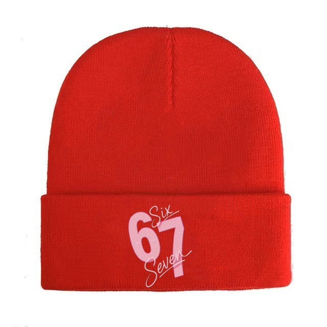 Wholesale Letter pattern knitted hat wool hat warm hat