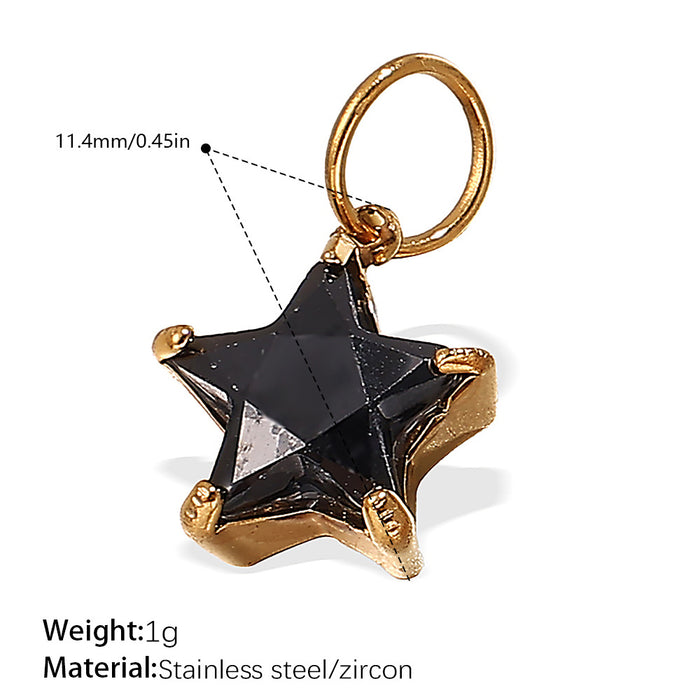 Wholesale DIY Gold-Plated Geometric Colored Gemstone Necklace Pendant