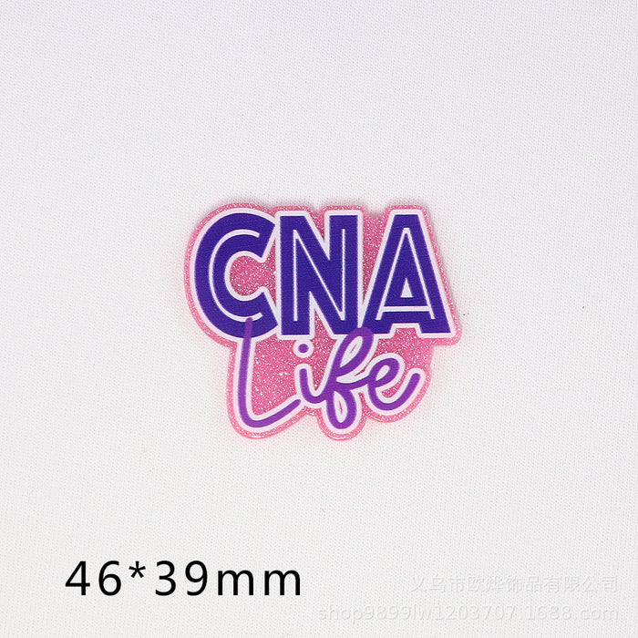 Wholesale Cartoon Letter Beverage Acrylic Pin DIY Patch Accessories JDC-FK-OuYie006