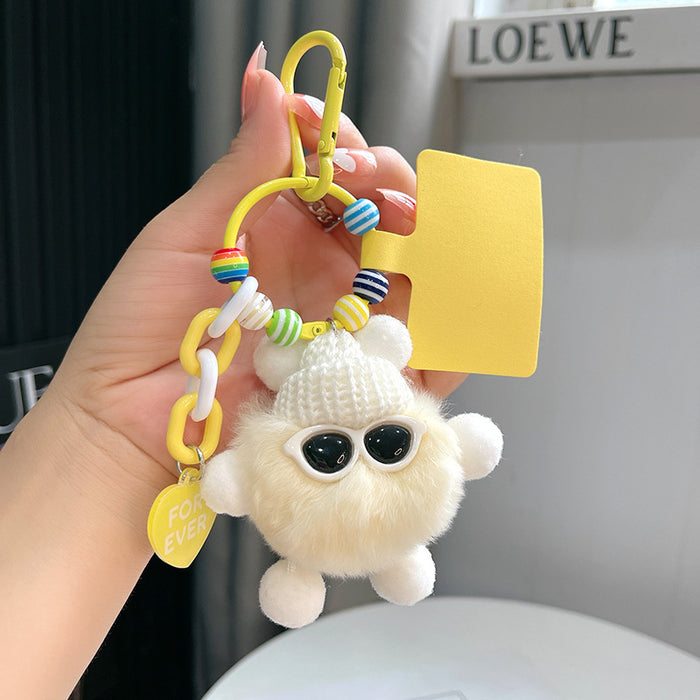 Wholesale Plush Strawberry Animal Car Keychain Bag Charm Trendy Decorative Accessory