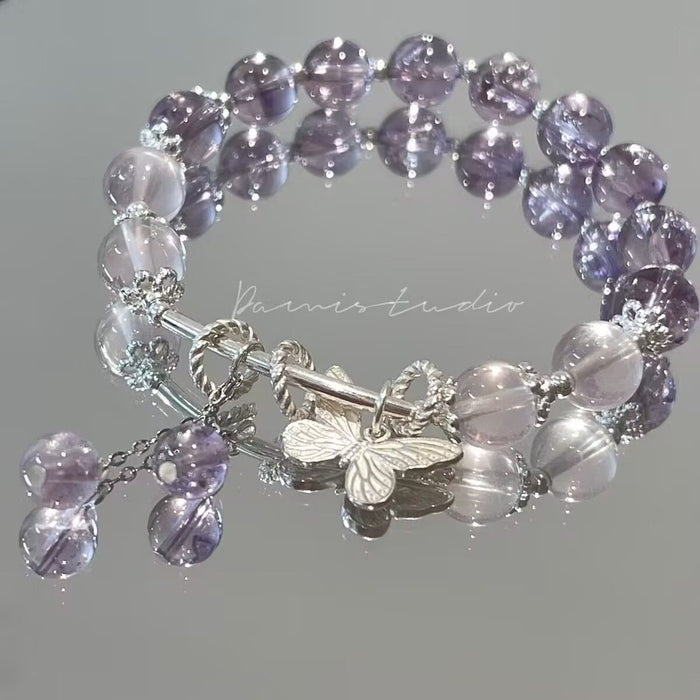 Wholesale Butterfly Imitation Amethyst Bracelet