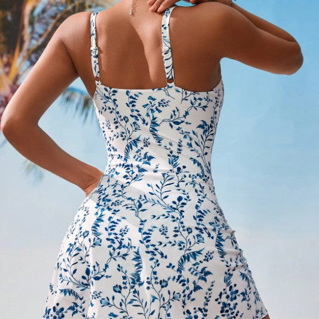 Wholesale New swimsuit, female sexy camisole one-piece skirt style bikini beach vacation swimsuit