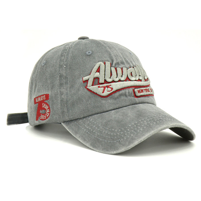Wholesale Water-washed distressed letter embroidery sun-shading baseball cap