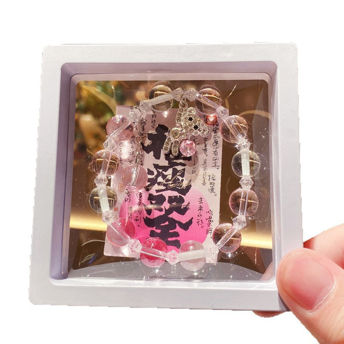 Wholesale Blue Diamond Studded Bear Bracelet Imitation Crystal Fashion Jewelry Accessory MOQ≥3