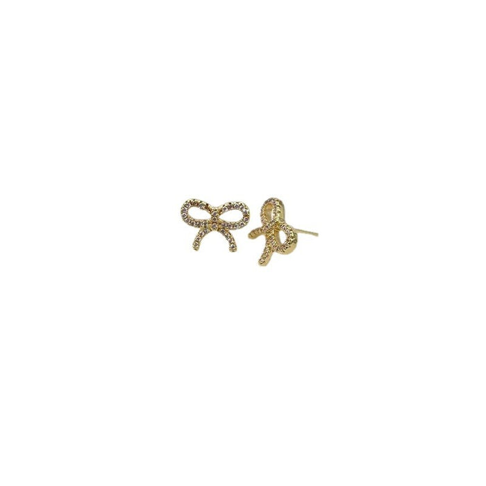 Wholesale Bow Earrings Elegant Zircon Super Flash Plated 18K Earrings