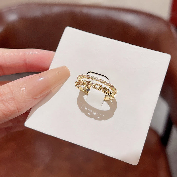 Wholesale Butterfly ring inlaid with zircon