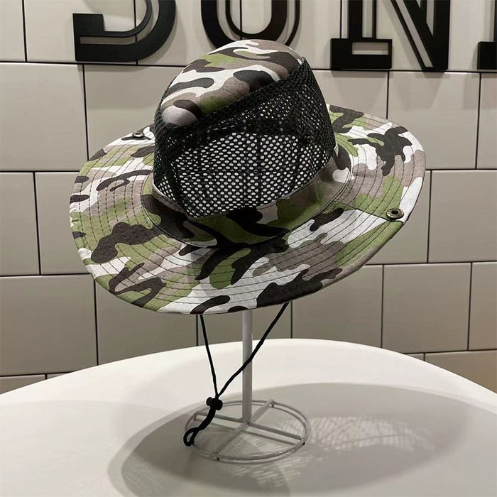 Wholesale Breathable mesh fisherman hat, foldable sun hat, outdoor fishing sun hat