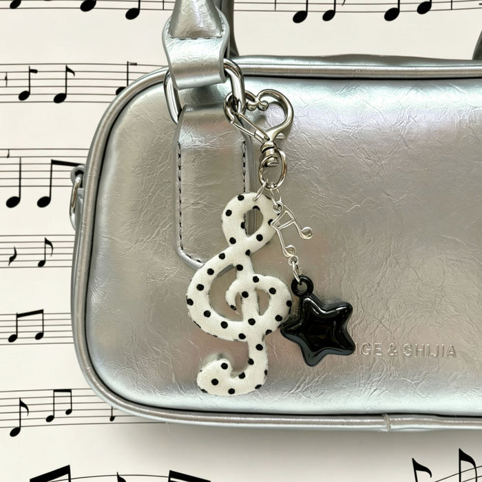 Wholesale Vintage Music Note Star Plush Keychain Bag Charm Chic Fashion Accessory