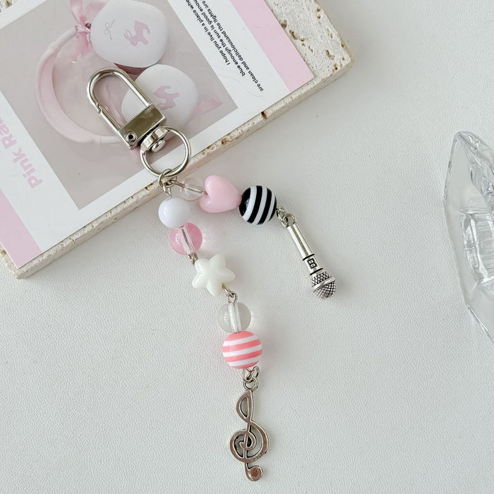 Wholesale Pink Guitar Mobile Phone Pendant Hanging Card Book Bag Hanging Keychain
