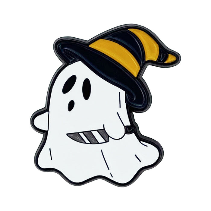 Wholesale Cute Cartoon  Brooch Pin Ghost Pumpkin Wizard Hat Zinc Alloy Baked Paint Party Accessory MOQ≥2