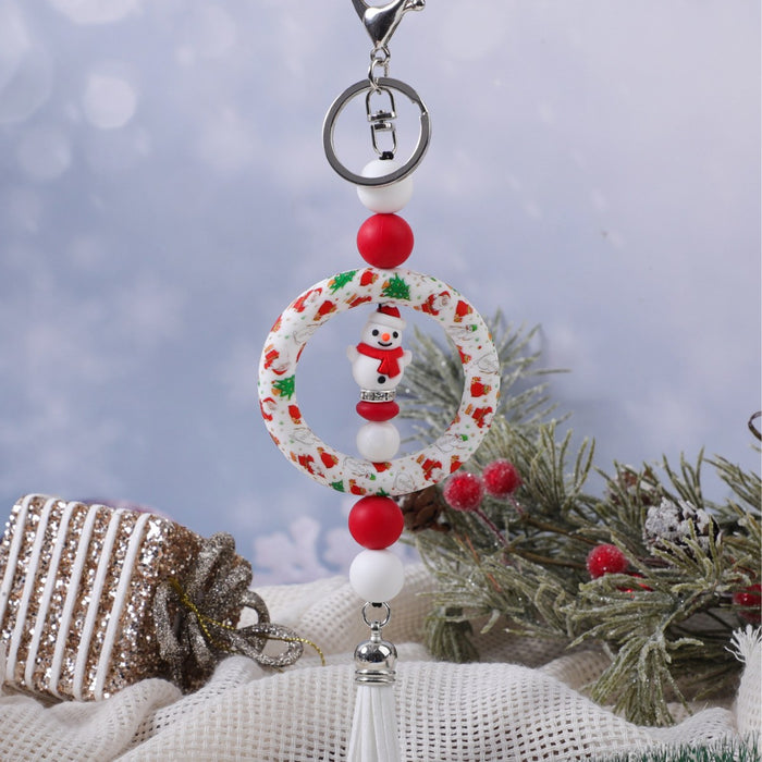 Wholesale Silicone Santa Christmas Keychain Charm Fashion Accessory Gift for Party MOQ≥2