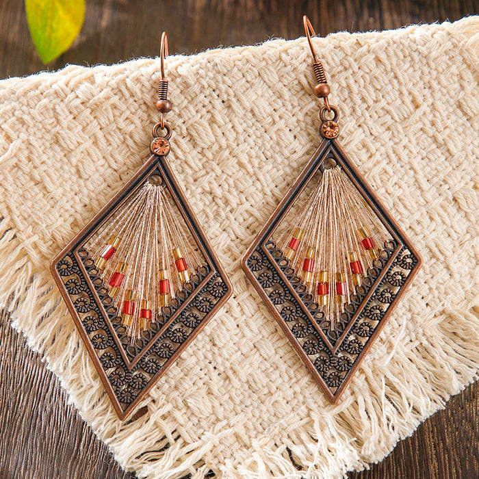Wholesale 2pcs Bohemian ethnic style colorful large earrings
