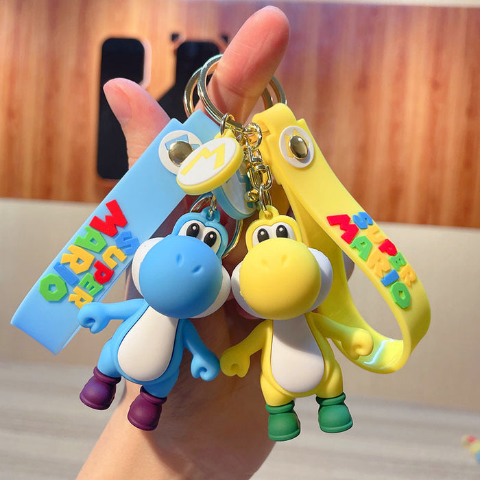 Wholesale Cartoon cute dinosaur pvc Keychain bag pendant doll ornaments car key chain