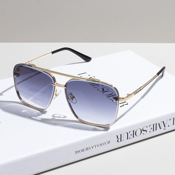 Wholesale Transparent Blue Sunglasses Men's Double Beam Driving Sunglasses Travel Uv Protection