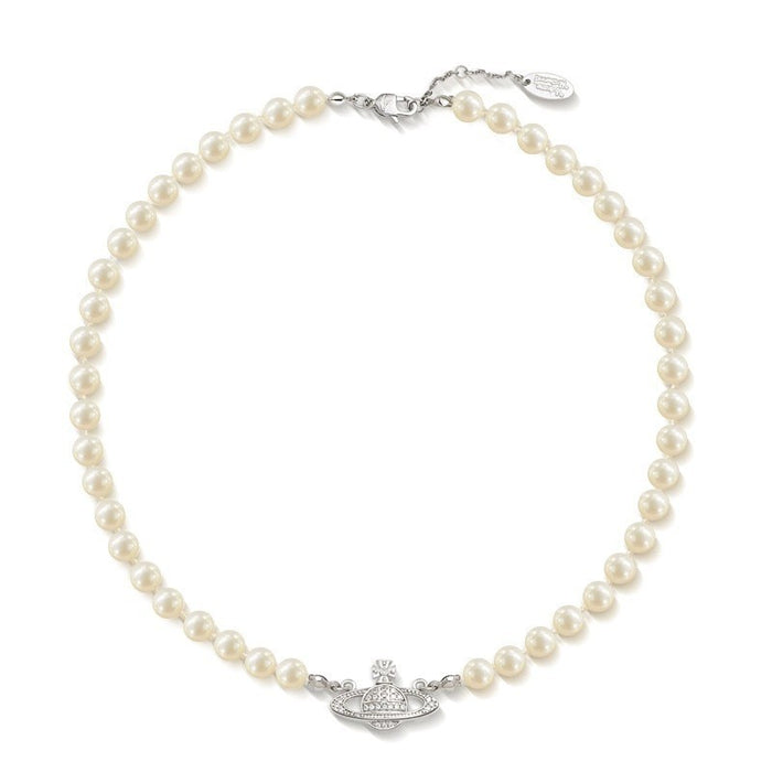Wholesale Pearl necklace classic collarbone chain with micro inlaid diamonds