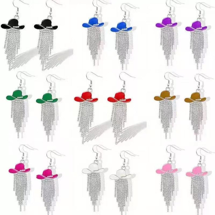 Wholesale Alloy Electroplated Fringe Earrings Geometric Shape Fashion Accessory MOQ≥2