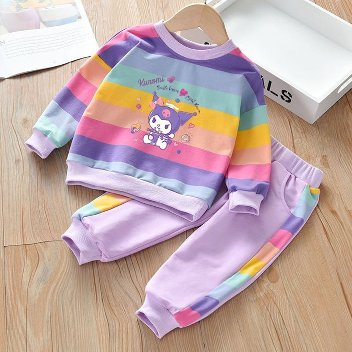 Wholesale Girls Kulomi Rainbow Suit Melody Baby Girl Spring and Autumn New Children's Suit Two-piece Suit JDC-CTS-QNE006