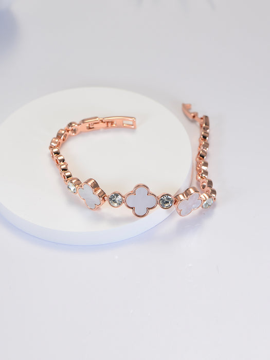 Wholesale Four-leaf clover bracelet,  shell rose gold