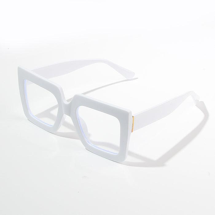 Wholesale Square anti blue light glasses, retro high-end flat light glasses, thick edged glasses frame