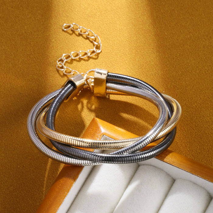 Wholesale New exaggerated multi-layer Fried Dough Twists bracelet New luxury spring chain short