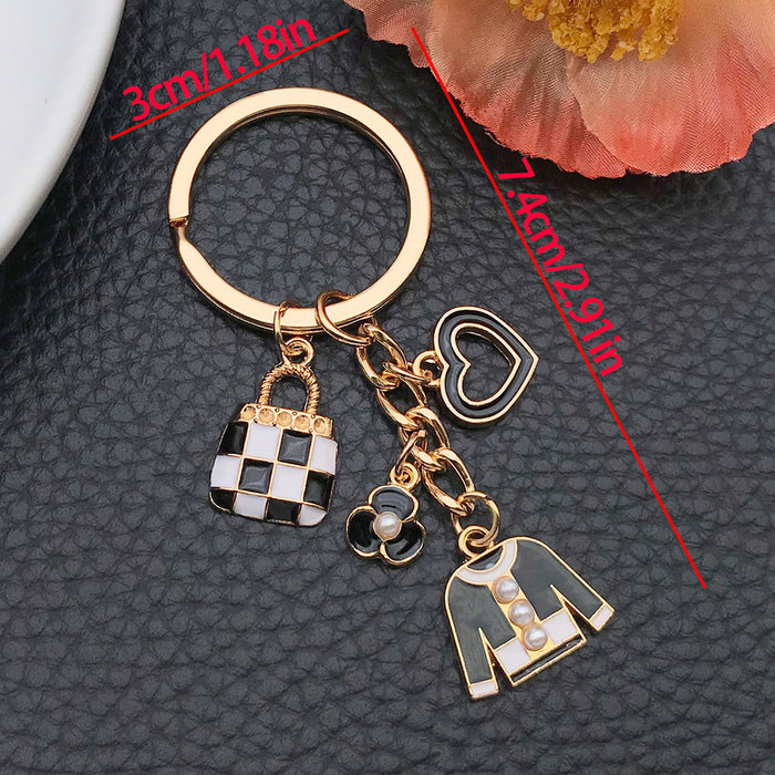 Wholesale Oil-dripped rose red lips alloy keychain